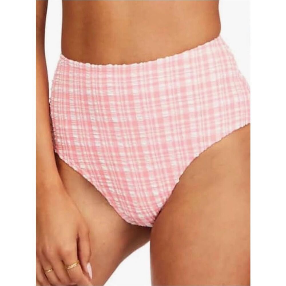 Billabong Women's Pink Tide High Waist Bikini Bottom, Pink, Large, NWT
